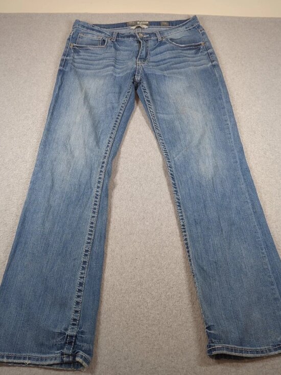 BKE Other - BKE Derek Jeans Mens 33L (Fit 36x33) Bootleg Stretch Denim Whiskers Cowboy Rodeo
